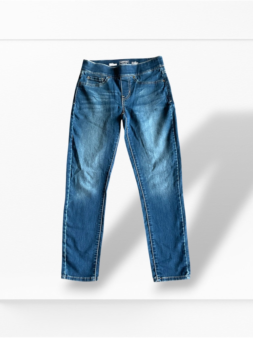 Signature by Levi Strauss Blue Totally Shaping Pull On Skinny Jeans